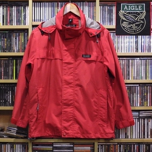 AIGLE エーグル 90's 旧タグ マウンテンパーカー ZIP ナイロン ジャケット 赤 XS