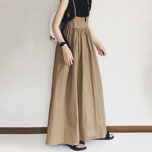 レディース ファッション サロペット オールインワン ワイドパンツ ロングスカート