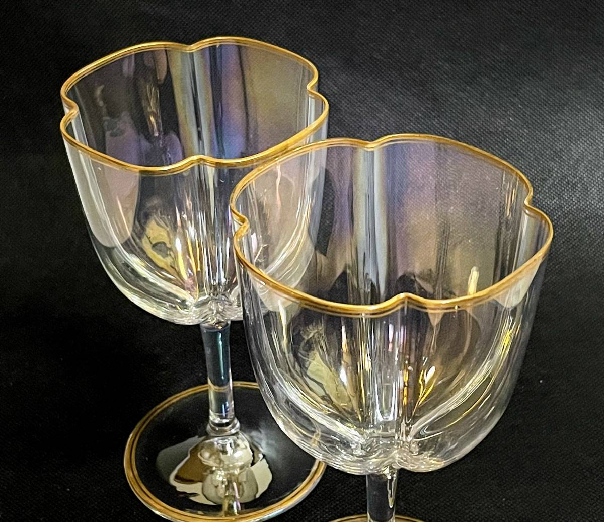 お買い得モデル 2客 Glass Wine Quatrefoil ワイングラス 四つ葉 