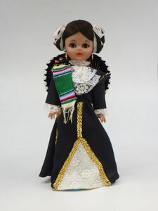 H4E036Z0.1 Tipicas Dolary Mexican Doll Span Cold Dress Mariaic Sleep Eye Antique Costum
