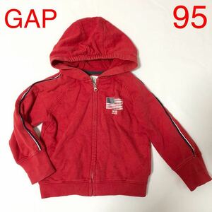 Baby Gap ベビー ギャップ 長袖 ジップアップ パーカー 95 男の子 赤 レッド 送料185円 キッズ 子供服 秋 冬 春　カーディガン チャック