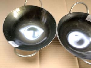 2枚セット 鉄製中華鍋 ミニ 20センチ 中華小鍋 未使用品