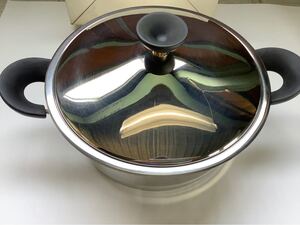 18-10とアルミの3層鋼の両手鍋 24センチ浅型 未使用 倉庫蔵出し分