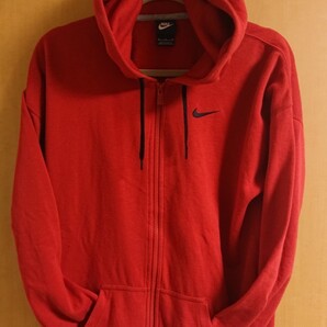 【used】ナイキ NIKE ロゴ ジップアップパーカー 赤/黒