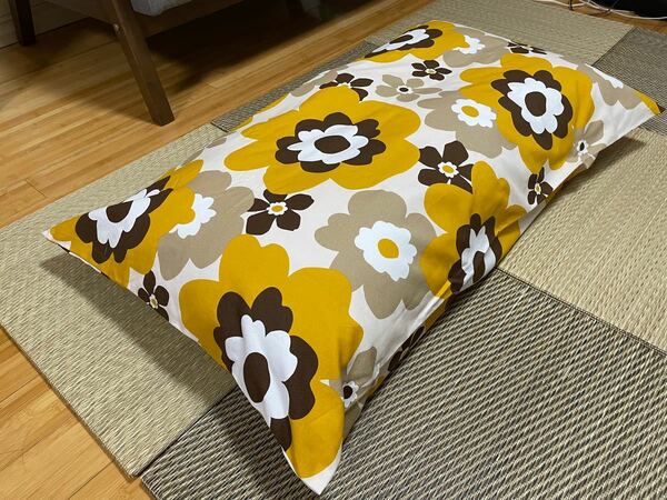 ロングシートクッションカバー100×60cm フフラ：トパーズイエロー