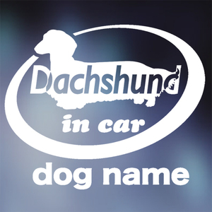  dachshund in car sticker. dog sticker 