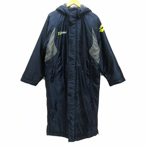 k# Rod /lotto with cotton with a hood . bench coat [M] sport wear / navy blue /MENS#136[ used ]