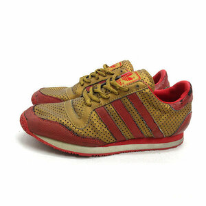 y■【24cm】アディダス/ADIDASギャラクシー フェイクレザースニーカー■赤/金LADIES/74【中古】