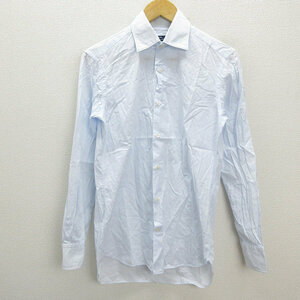 k■シップス/SHIPS SLIM FIT ホリゾンタルカラー長袖ワイシャツ/ドレスシャツ【38】水色/MENS/126【中古】