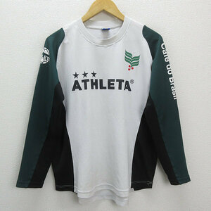 a■アスレタ/ATHLETA ロゴプリント 長袖Tシャツ トレーニングウェア サッカー・フットサル【M】白/MENS/139【中古】