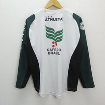 a■アスレタ/ATHLETA ロゴプリント 長袖Tシャツ トレーニングウェア サッカー・フットサル【M】白/MENS/139【中古】_画像3