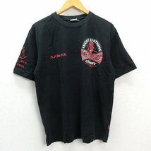 k■テッドマン/TED COMPANY DEVILS EQUIPMENT 鬼面仏心 プリントTシャツ【44】黒/MENS■39【中古】_画像1