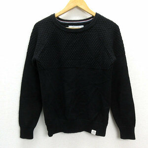 m# Beams Heart /BEAMS HEART knitted sweater [S] black /MENS/4[ used ]