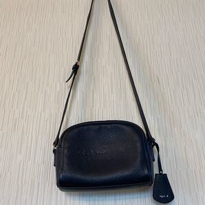 agnes b エンボスロゴショルダーバッグ ネイビー 中古 送料込