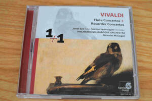 【2枚組】　ヴィヴァルディ　　フルート、リコーダー協奏曲集　　フィルハーモニア・バロック管