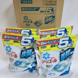 【送料無料】アリエール ジェルボール4D 洗濯洗剤 清潔で爽やかな香り 詰め替え 60個入 4袋セット