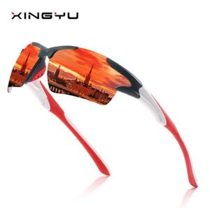 新品★軽量ミラーサングラス◆UV400 オレンジ スポーツ アウトドア 最安値