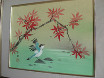 田中芳園　日展入選作家　 紅葉　絵画　肉筆　日本画　6号 style=width:100%;_画像2