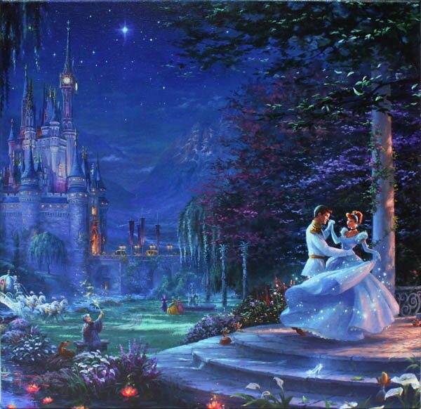 Thomas Kinkade Cinderella im Sternenlicht, Disney-Blatt, nur ca. 45, 5 cm x ca. 60, 5 cm, Hobby, Kultur, Kunstwerk, Andere