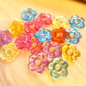 残り2 90g☆約100個 お花のプラビーズ