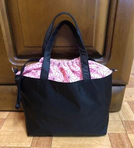 ハンドメイド 2way 巾着トートバッグ