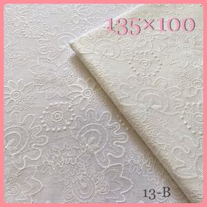 コットンレース 綿 刺繍生地 はぎれ 花柄 ハンドメイド 布 ハギレ