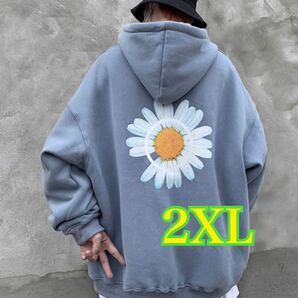 メンズ パーカー オーバーサイズ バックプリント 花 冬 トップス アウター スウェットパーカー 春 秋 春服 秋服 冬服
