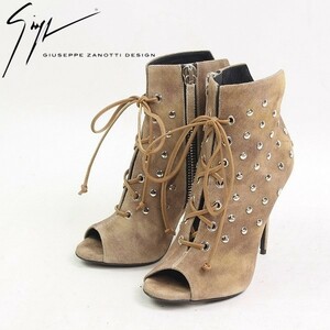  unused *GIUSEPPE ZANOTTI DESIGN/ Giuseppe Zanotti design used processing studs open tu short boots bootie -36