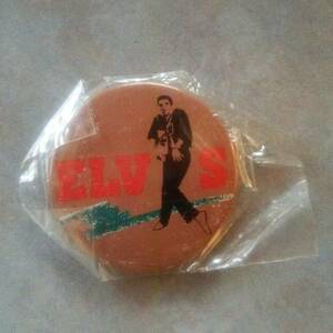 エルヴィス・プレスリー　ELVIS　PRESLEY　缶バッジ　ブラウン