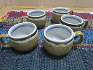 [A~63] ceramics made coffee cup 5 point ..N...710