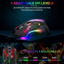 ■新品■Bengoo ゲーミングマウス マウス 有線 ゲーム用 七色LED付き 光学式マウス 人体工学デザイン Window ／Mac／Vistaに対応可能_画像4