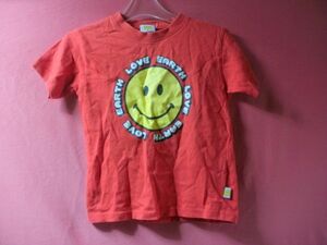 ＵＳＥＤ キッズ LOVE EARTH Ｔシャツ サイズ110 赤色