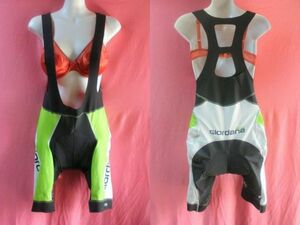 USED Giordana cycle pants size L black / white / lime green 