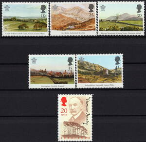 Art hand Auction ★1990-94 England - Prince Charles Paintings 5 types complete + Novelist - Thomas Hardy 1 type completed Unused (MNH)★O-604, antique, collection, stamp, postcard, Europe
