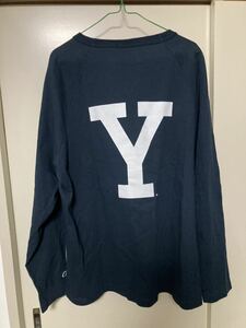 Champion チャンピオン　YALE USA製 T1011　ロングTシャツ 両面プリント Yバック ネイビー　XL