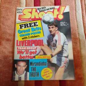 洋雑誌　Shoot! Sep 1987 サッカー　イングランド　リバプールポスター