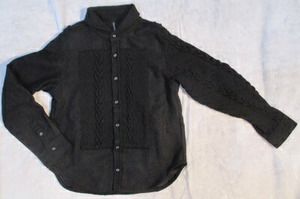 [Осень / зима] Grand Garcon Kids Kids Kids рубашка вязаная рубашка черная 130 см (04-8076)