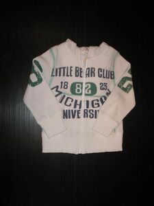 LITTLE BEAR CLUB（リトルベアークラブ） ロゴ入りワッフルジップパーカー 130cm 06-1148