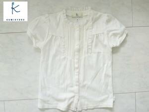  super-beauty goods Kumikyoku KUMIKYOKUk Miki .k* white short sleeves chiffon frill shirt 110 120