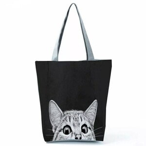 トラ 猫トートバッグ エコバッグ 手提げ 通勤 通学 布製 大容量 A4