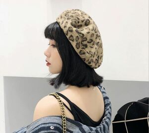 【新品】ベレー帽　ヒョウ柄　レオパード　帽子