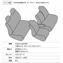 シートカバー 三菱ふそう ブルーテックキャンター 8代目キャンター 標準ダブルキャブ スタンダード 定員6人 シルバーダイヤモンドチェック_画像2