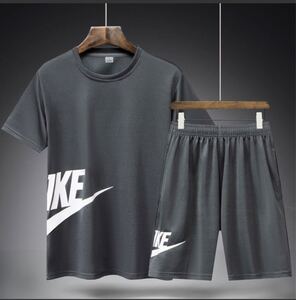 半袖 メンズ 短パン ショートパンツ 上下セット2点 スポーツウェア XXL グレーグレー 大人気ジャージ