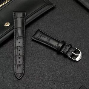 時計ベルト 時計バンド 牛革20mm ブラック 黒レザーベルト 時計ベルト