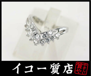 ICORA Store PT900 ★ Всего 0,70CT V -образное проектное кольцо № 7 RY6010 RY6010