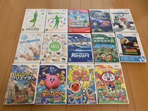 wii 本体&ソフト14本&バランスwiiボード&太鼓セット&マリオカートハンドル?&その他セット