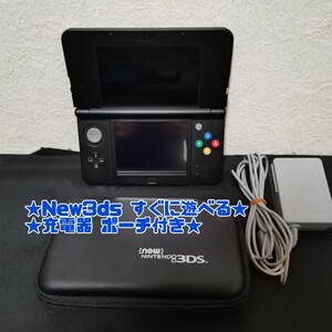 任天堂 New3DS New Nintendo 3ds ブラック ケース 充電器付き★