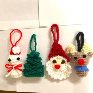 サンタクロース トナカイ ツリー 雪だるま 編み物 クリスマス ハンドメイド