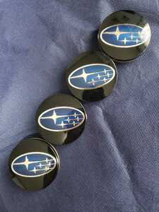 13 * Subaru оригинальный товар * чёрный / синий легкосплавные колесные диски для колпаки б/у 4 листов наружный диаметр примерно 56mm!!