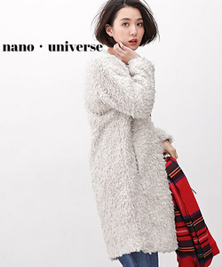 38 ￥23,760【nano・universe NANO&CO ナノアンドコー ブークレZIPコート ノーカラー ジップアップ レディース アウター ナノユニバース】